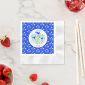 Blaue Krokusse Hochzeit Serviette (Beispiel)