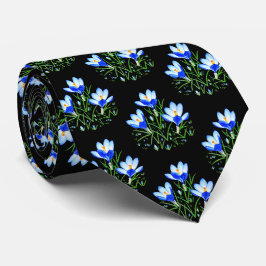 Blaue Krokusse schwarze Krawatte
