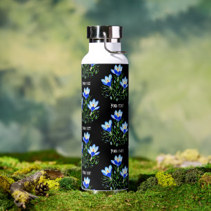 Blaue Krokusse Thor Kupfer Vakuum Isolierte Flasch Trinkflasche