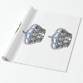 Blaue Krone Geschenkpapier (Ungerollt)
