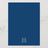 Blaue Krone Wappen Monogramm Hochzeit Bar Menükarte (Rückseite)