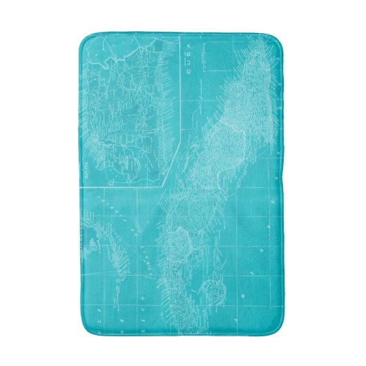 Blaue Kuba-Karte Badematte (Vorderseite Vertikal)