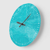 Blaue Kuba-Karte Große Wanduhr (Winkel)