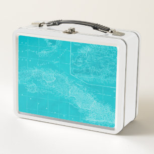 Blaue Kuba-Karte Metall Lunch Box