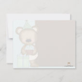 Blaue Kuchen-Bärn-Geburtstags-Party Einladungen (Rückseite)