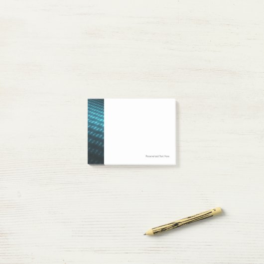 Blaue Kugeln 3D Post-it Klebezettel (Auf Schreibtisch)