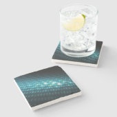 Blaue Kugeln 3D Steinuntersetzer (Seitenansicht)