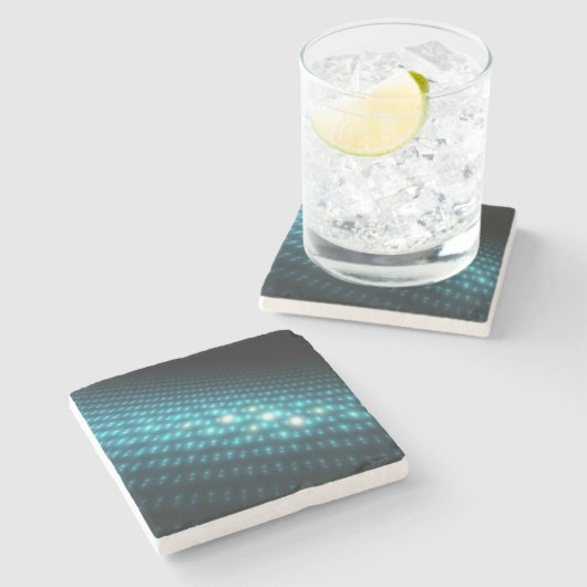 Blaue Kugeln 3D Steinuntersetzer (Seitenansicht)