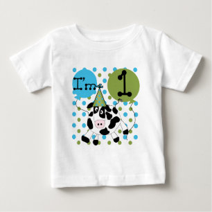 Blaue Kuh-1. Geburtstags-T-Shirts und Geschenke Baby T-shirt