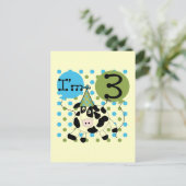 Blaue Kuh 3. Geburtstagsgeschenke Postkarte (Stehend Vorderseite)