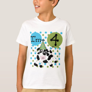 Blaue Kuh 4. Geburtstag - Hemden und Geschenke T-Shirt