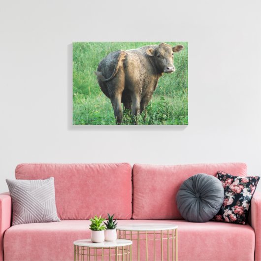 Blaue Kuh Leinwanddruck (Insitu (Wohnzimmer))