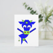 Blaue Kuh Postkarte (Stehend Vorderseite)