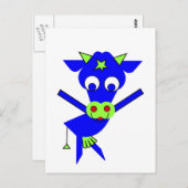 Blaue Kuh Postkarte (Vorne/Hinten)