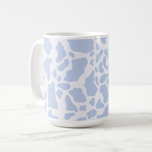Blaue Kuh-Spots Tierdruckmuster Kaffeetasse (Vorderseite Links)