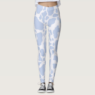 Blaue Kuh-Spots Tierdruckmuster Leggings