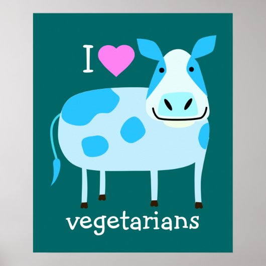 Blaue Kuh Vegetarian Poster (Vorne)
