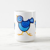 Blaue Küken und Mutterhuhn Kaffeetasse (Mittel)