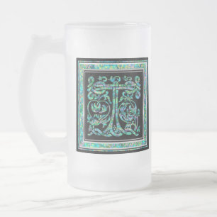 Blaue" kundenspezifische Monogramm-Tassen T Mattglas Bierglas