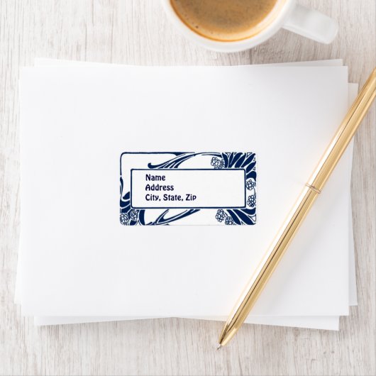 Blaue Kunst Adressaufkleber (Insitu)