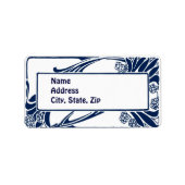 Blaue Kunst Adressaufkleber (Vorne)