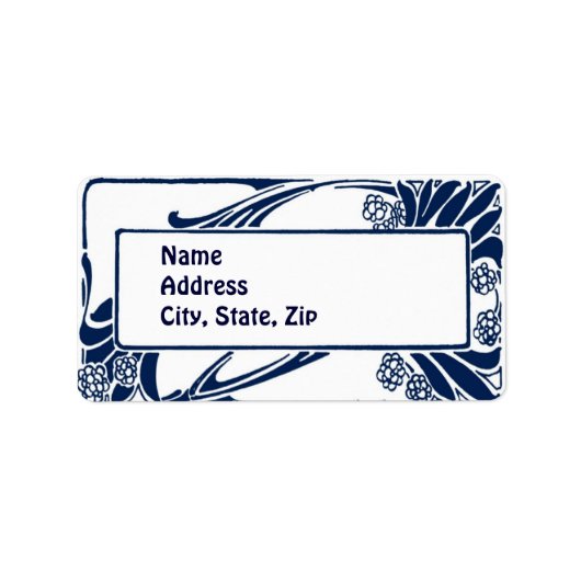 Blaue Kunst Adressaufkleber (Vorne)