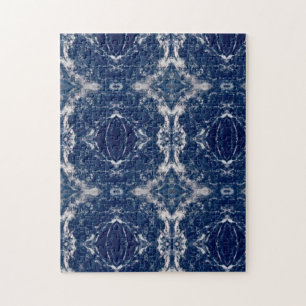 Blaue Kunst geometrische abstrakte Kunst Puzzle