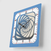 Blaue Kunst Quadratische Wanduhr (Winkel)