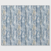 Blaue Kunstholz-Schnee-Weihnachten Geschenkpapier (Flach)