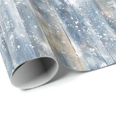 Blaue Kunstholz-Schnee-Weihnachten Geschenkpapier (Rolleneckpunkt)