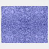 Blaue Kunstleder-Optik mit Blumenmuster Fleecedecke (Vorderseite (Horizontal))