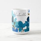 Blaue künstlerische Wildblumen Kaffeetasse (Mittel)