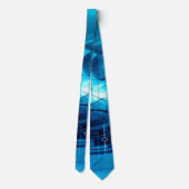 Blaue künstliche Intelligenz abstrakt Krawatte (Rückseite)