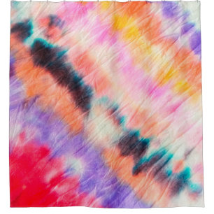 Blaue Kunstmalerei. Gefärbte Krawatte Textur. LILA Duschvorhang