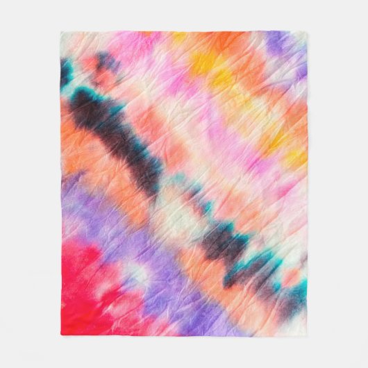 Blaue Kunstmalerei. Gefärbte Krawatte Textur. LILA Fleecedecke (Vorderseite)