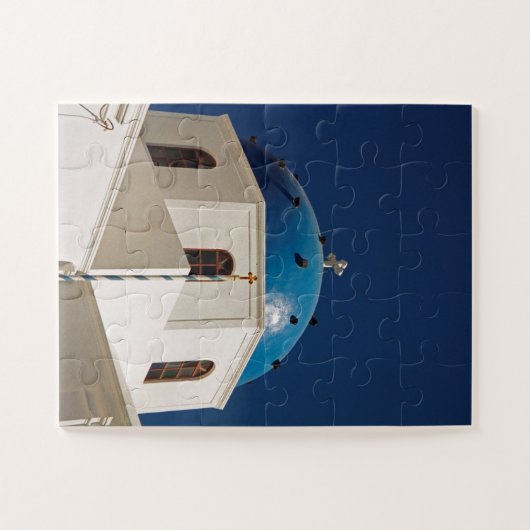 Blaue Kuppel, Santorini, Griechenland 30-pc Puzzle (Horizontal)