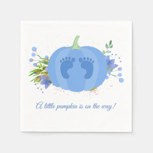 Blaue Kürbis-Babyparty-Papierservietten Serviette