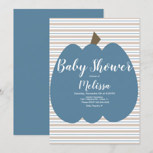 Blaue Kürbisknabe-Baby-Party Einladung
