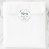 Blaue Kürbislaster Herbst Geburtstag Runder Aufkleber (Tasche)