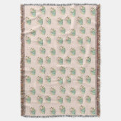 Blaue Kürbispfirsiche Wasserfarbenmuster Decke (Vorderseite Vertikal)