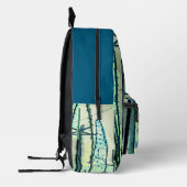 Blaue Kurven Bedruckter Rucksack (Links)