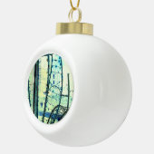 Blaue Kurven Keramik Kugel-Ornament (Rechts)
