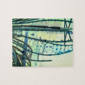 Blaue Kurven Puzzle (Horizontal)
