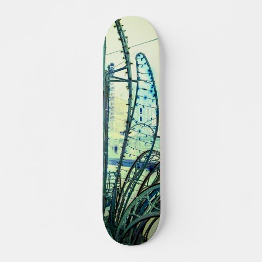 Blaue Kurven Skateboard (Vorne)
