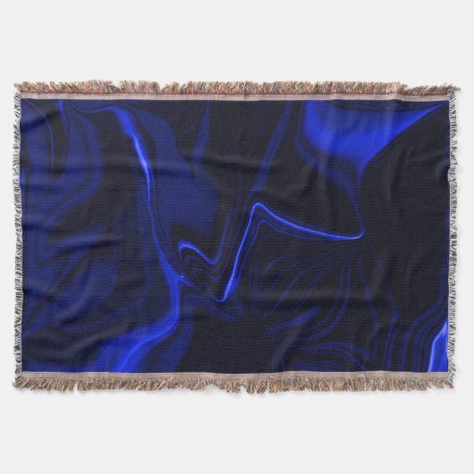 Blaue Kurven und Wellenmuster in dunkelblauem Bild Decke (Vorderseite)