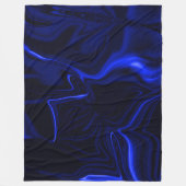 Blaue Kurven und Wellenmuster in dunkelblauem Bild Fleecedecke (Vorderseite)