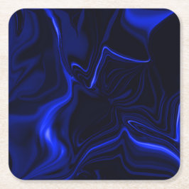 Blaue Kurven und Wellenmuster in dunkelblauem Bild Rechteckiger Pappuntersetzer