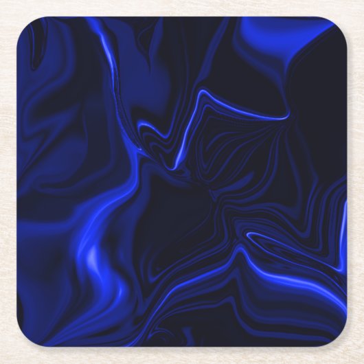 Blaue Kurven und Wellenmuster in dunkelblauem Bild Rechteckiger Pappuntersetzer (Vorderseite)