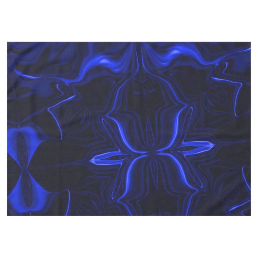 Blaue Kurven und Wellenmuster in dunkelblauem Bild Tischdecke (Vorderseite (Horizontal))