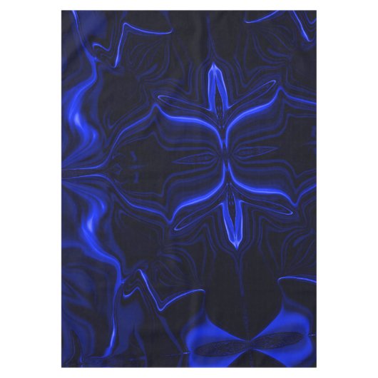 Blaue Kurven und Wellenmuster in dunkelblauem Bild Tischdecke (Vorderseite)